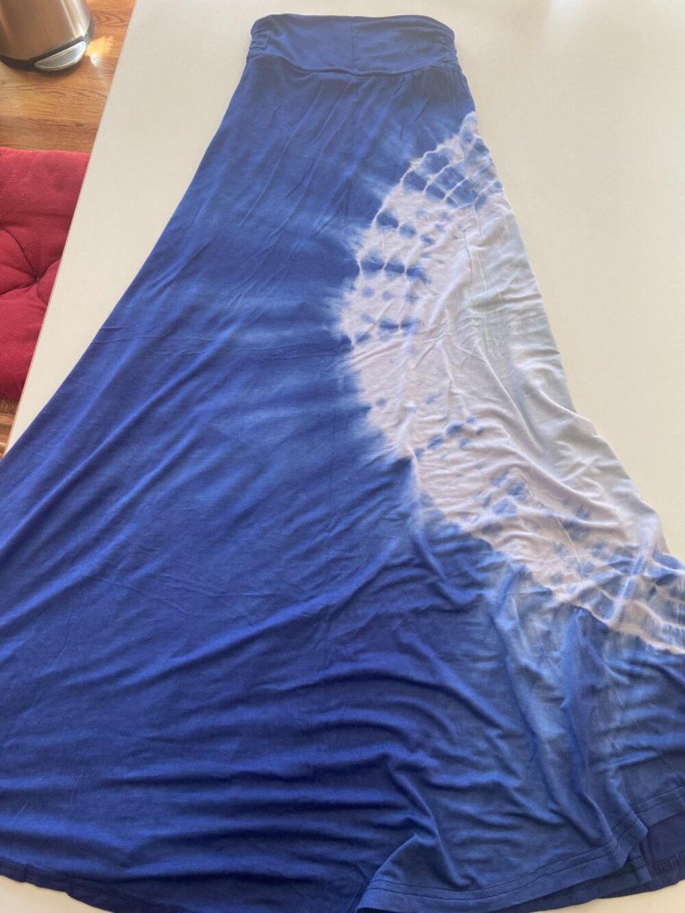 Cobalt blue tie-dye hippie maxi skirt sz XS, like new